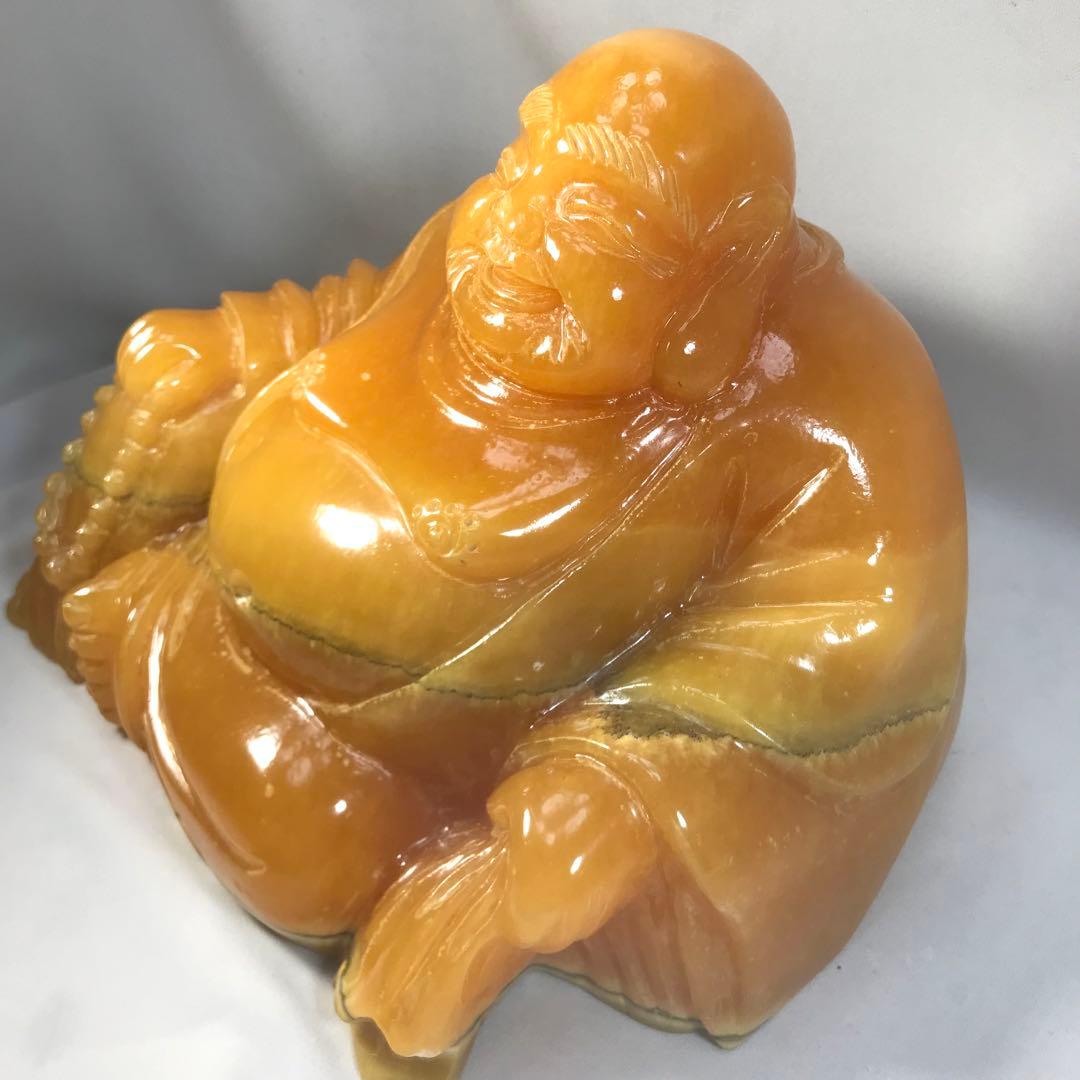 布袋様　布袋尊　天然石　大理石　オニックス　開運　金運　高級　置物　未使用