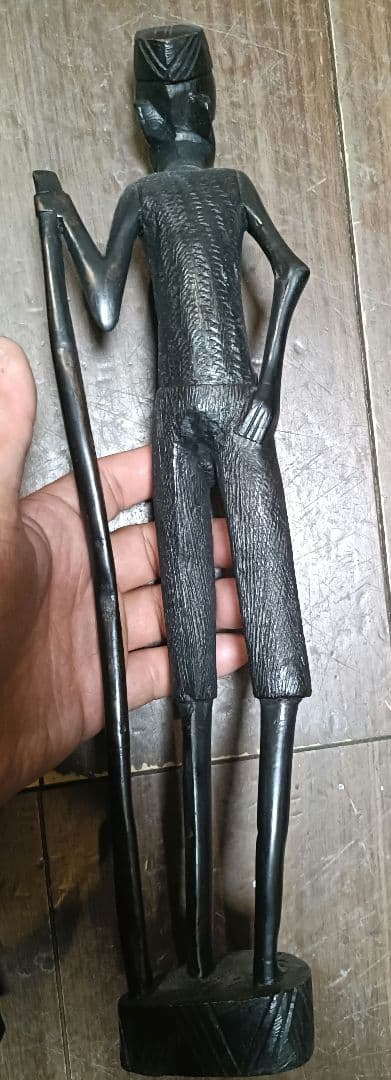 アフリカ彫刻 マコンデ像 3体セット 高さ約40cm トライバルアート 木彫り