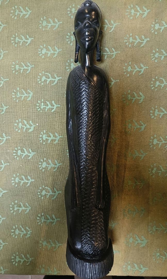 アフリカ彫刻 マコンデ像 3体セット 高さ約40cm トライバルアート 木彫り
