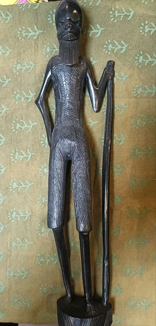 アフリカ彫刻 マコンデ像 3体セット 高さ約40cm トライバルアート 木彫り