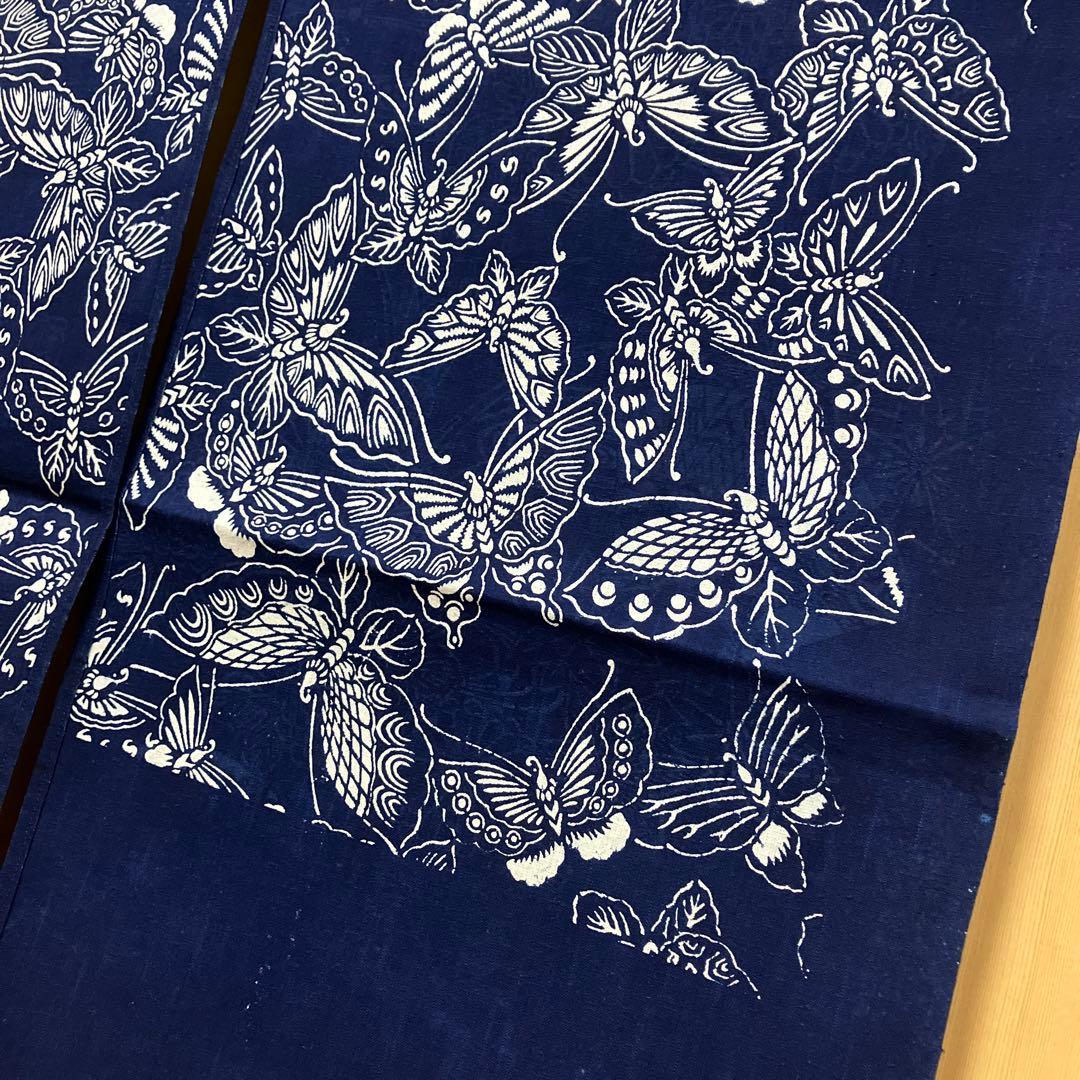 藍染 暖簾❣️本当に良い物をお探しの方❣️藍染工芸士『鈴木松男』作❣️長板藍染 ⑧-1
