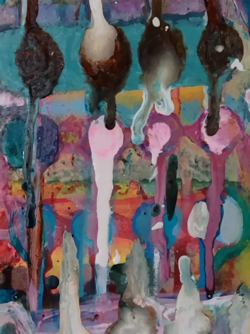 【真作】現代アート「無題」F3号 原画 N.MIKA 2024年制作 抽象画