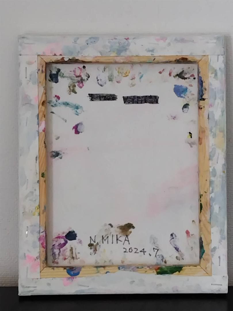 【真作】現代アート「無題」F3号 原画 N.MIKA 2024年制作 抽象画
