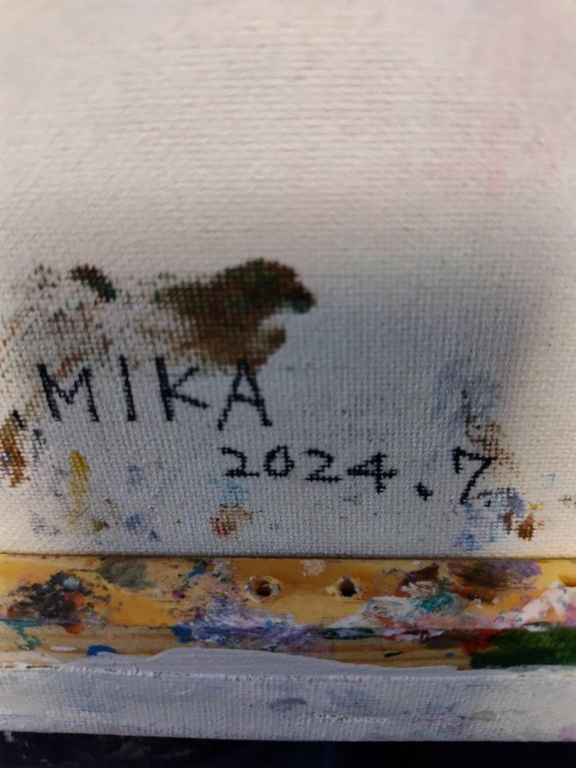 【真作】現代アート「無題」F3号 原画 N.MIKA 2024年制作 抽象画
