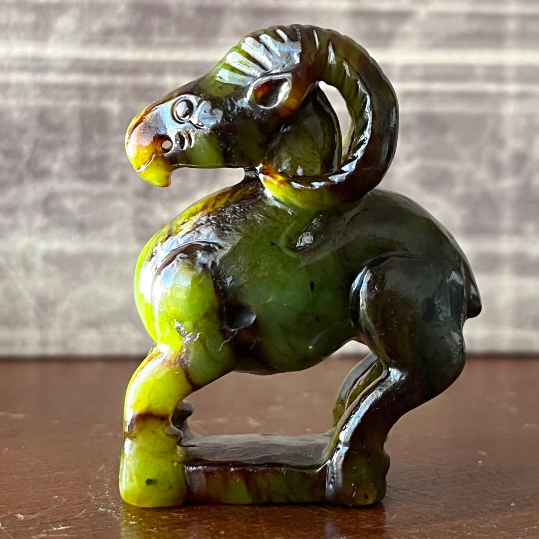 高品質 和田玉 碧玉 古翡翠 彫刻 羊 ネフライト 軟玉 アンティーク 希少品