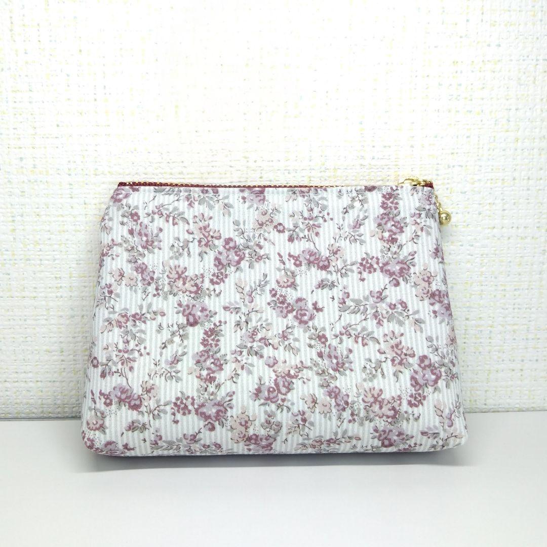 ♥ガーランドストライプ♥ポケットティッシュケース付ポーチ/12cmファスナー