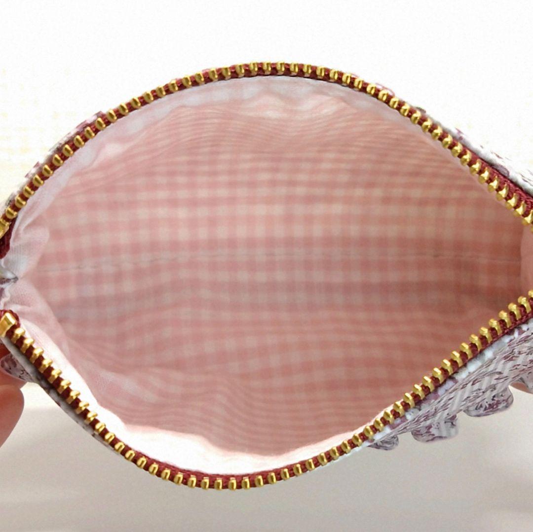 ♥ガーランドストライプ♥ポケットティッシュケース付ポーチ/12cmファスナー