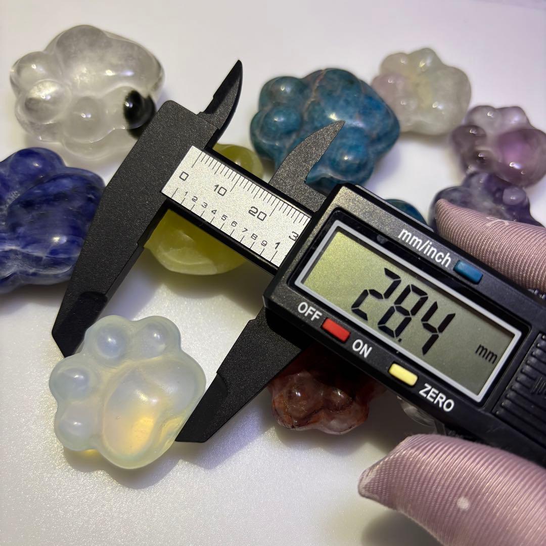 【天然石】　シトリン　猫　肉球　カービング　12点セット　パワーストーン　置物