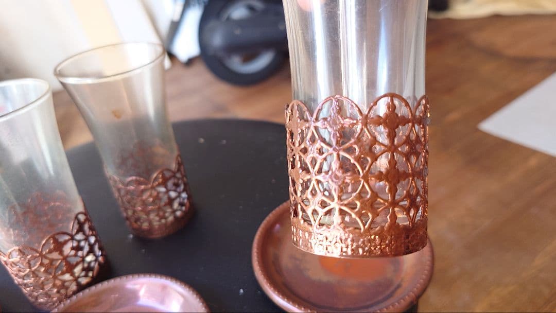 銅製品。グラス。茶器？アンティーク