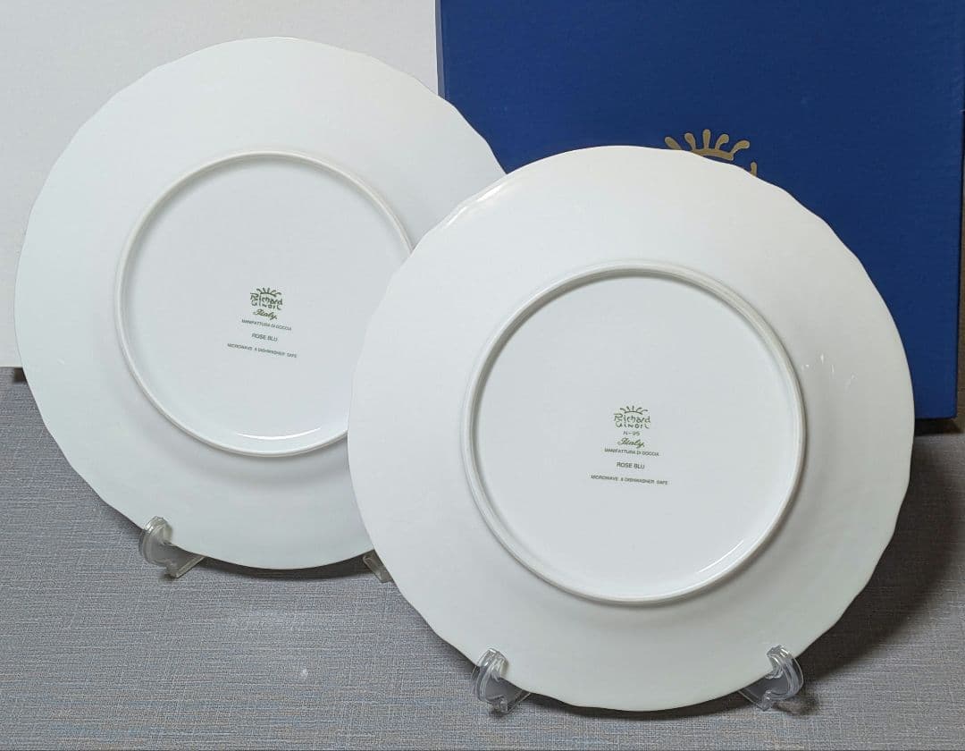 美品　リチャードジノリ　ローズブルー　大皿26.5cm 2枚