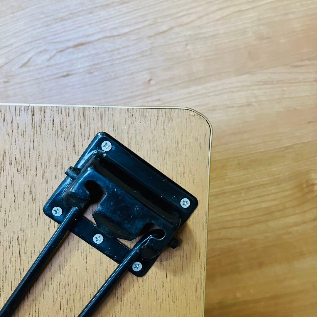 昭和レトロ ポップ オレンジ 折りたたみテーブル ちゃぶ台 デコラ天板 当時物