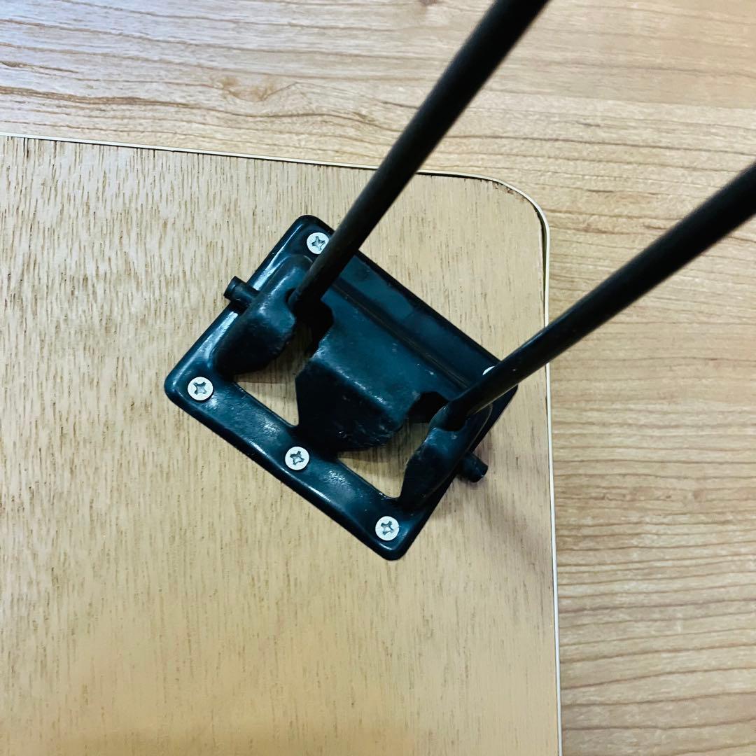 昭和レトロ ポップ オレンジ 折りたたみテーブル ちゃぶ台 デコラ天板 当時物