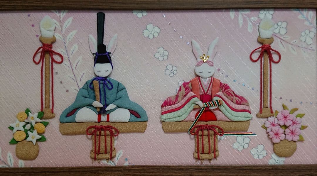 「親王飾り」 押し絵 縮緬雑貨 縮緬細工 和雑貨