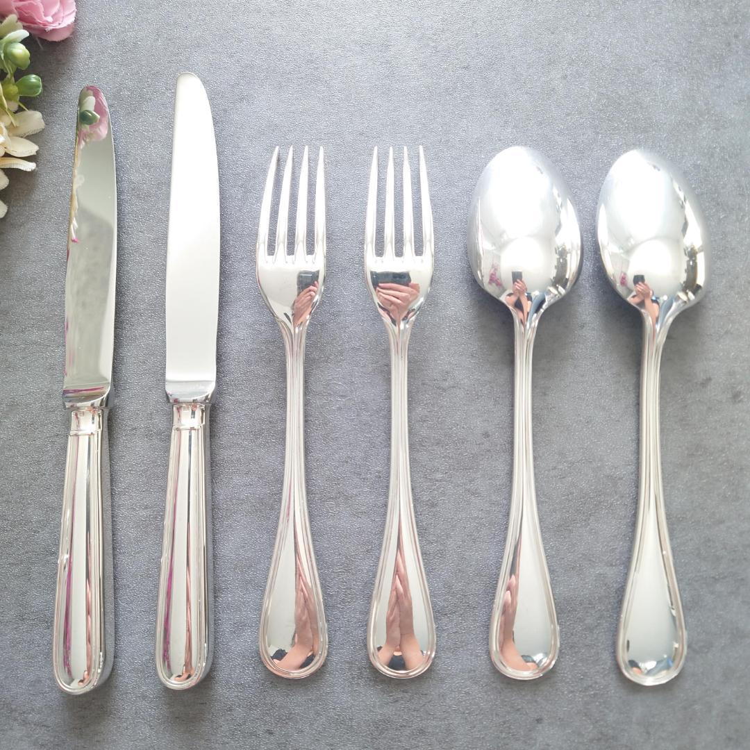 美品 クリストフル アルビ デザート ナイフ フォーク スプーン 6点