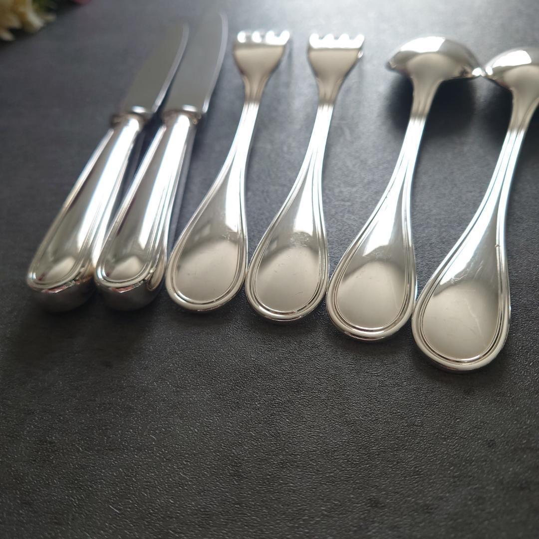 美品 クリストフル アルビ デザート ナイフ フォーク スプーン 6点