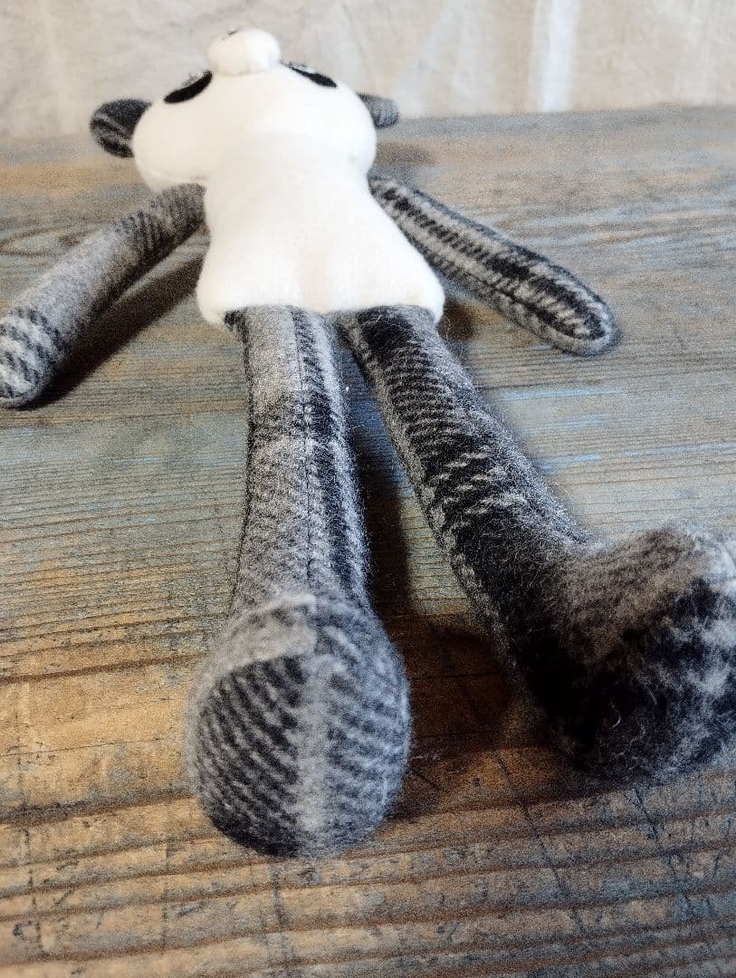 ハンドメイド「ウールのパンダ」着せ替え人形セット・手洗い可