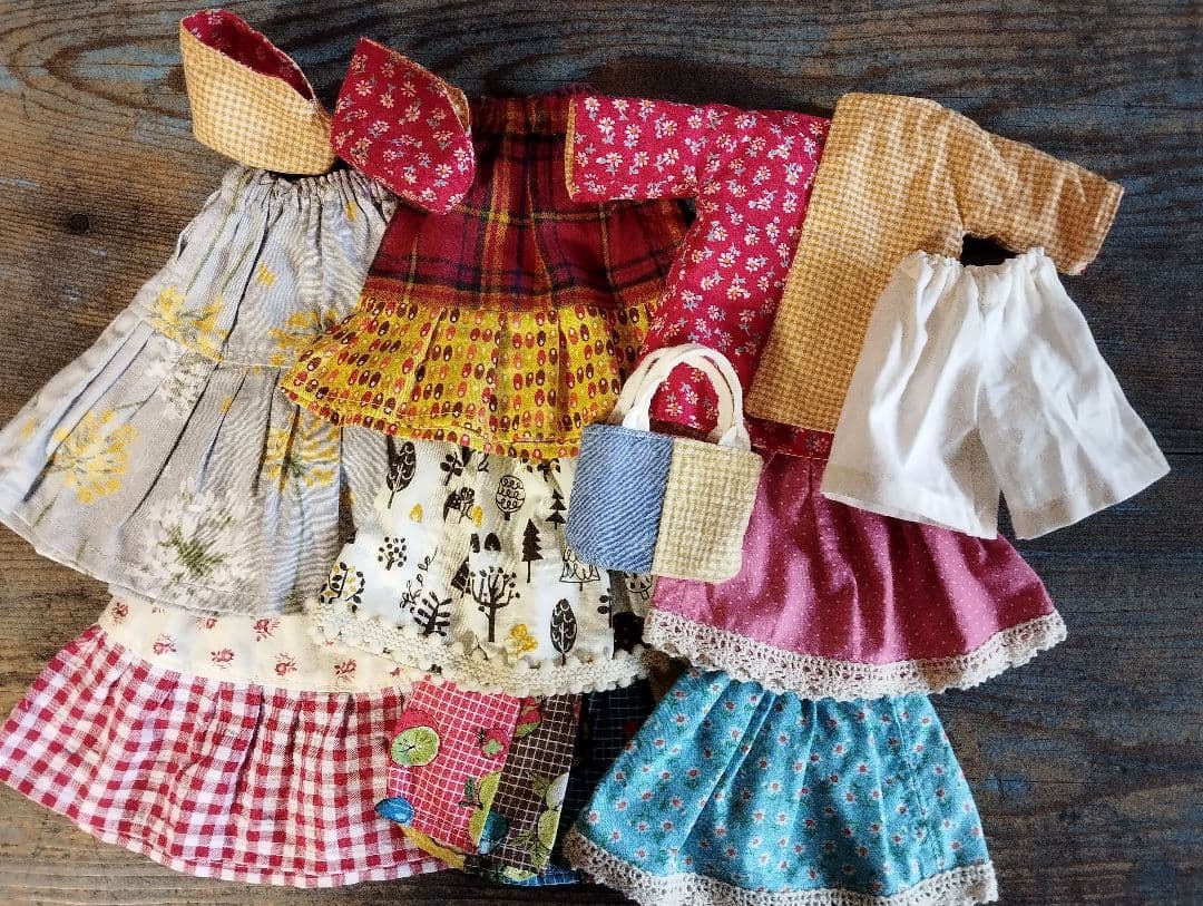 ハンドメイド「ウールのパンダ」着せ替え人形セット・手洗い可