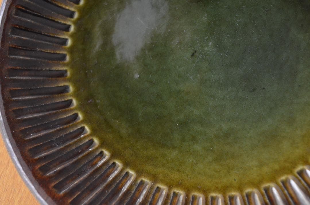 ゲフレ●KOSMOS/コスモス●19cmプレート2枚オリーブ/グリーン②