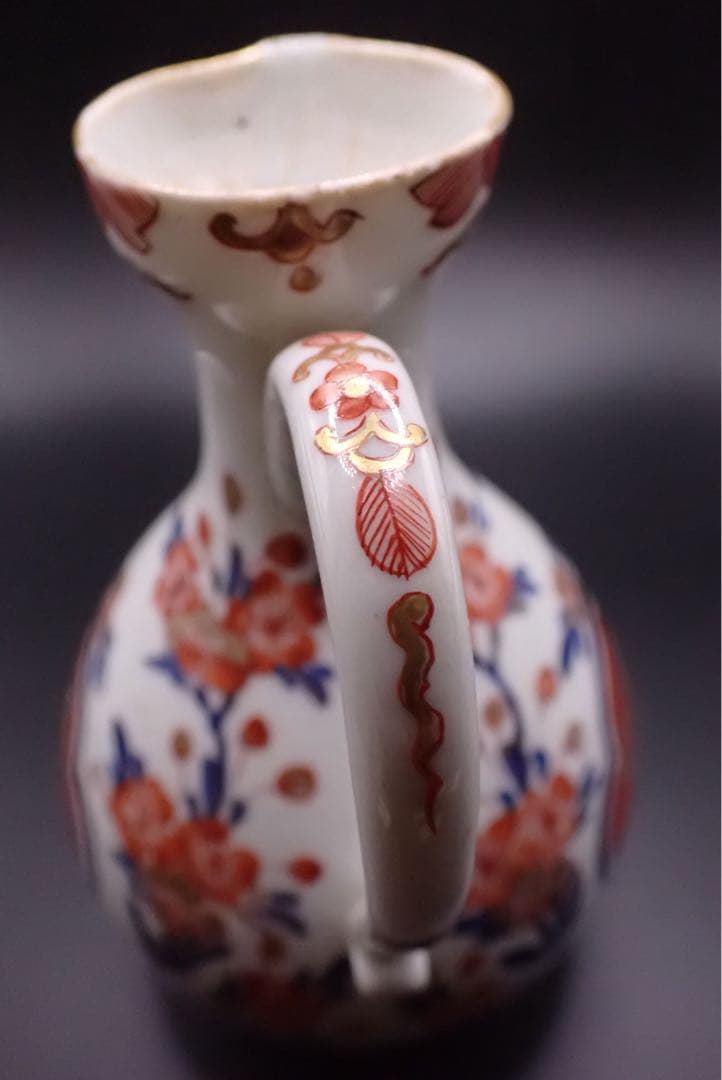 【優品】古伊万里 金彩赤絵 桜尽くしに隠れみの図 骨董品 アンティーク （青④）
