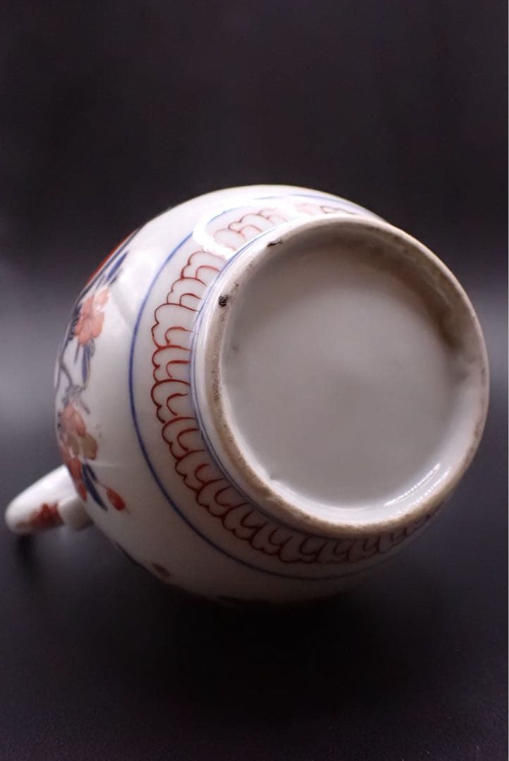 【優品】古伊万里 金彩赤絵 桜尽くしに隠れみの図 骨董品 アンティーク （青④）