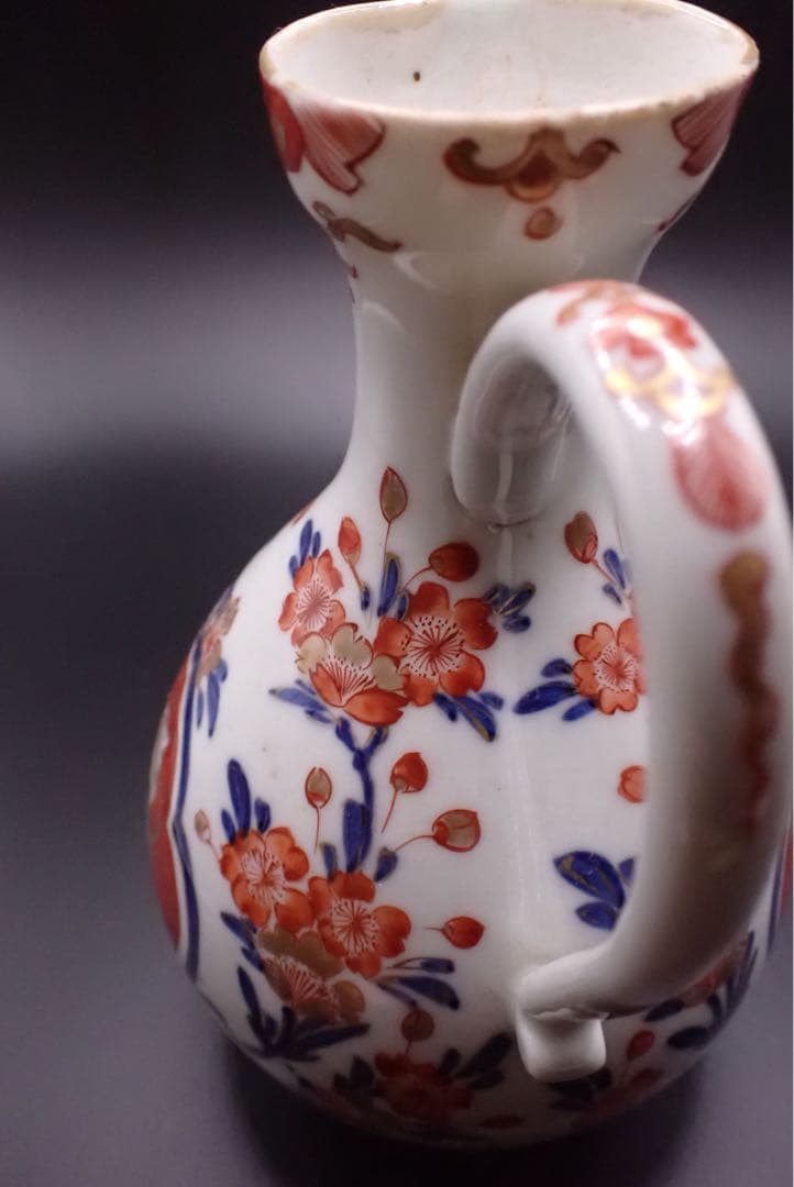 【優品】古伊万里 金彩赤絵 桜尽くしに隠れみの図 骨董品 アンティーク （青④）