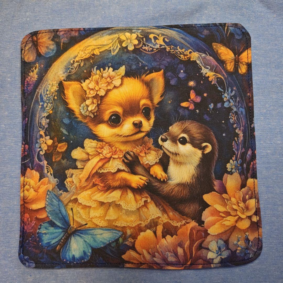 yourelia　 4重ハンカチ　ポメラニアン柄　18枚