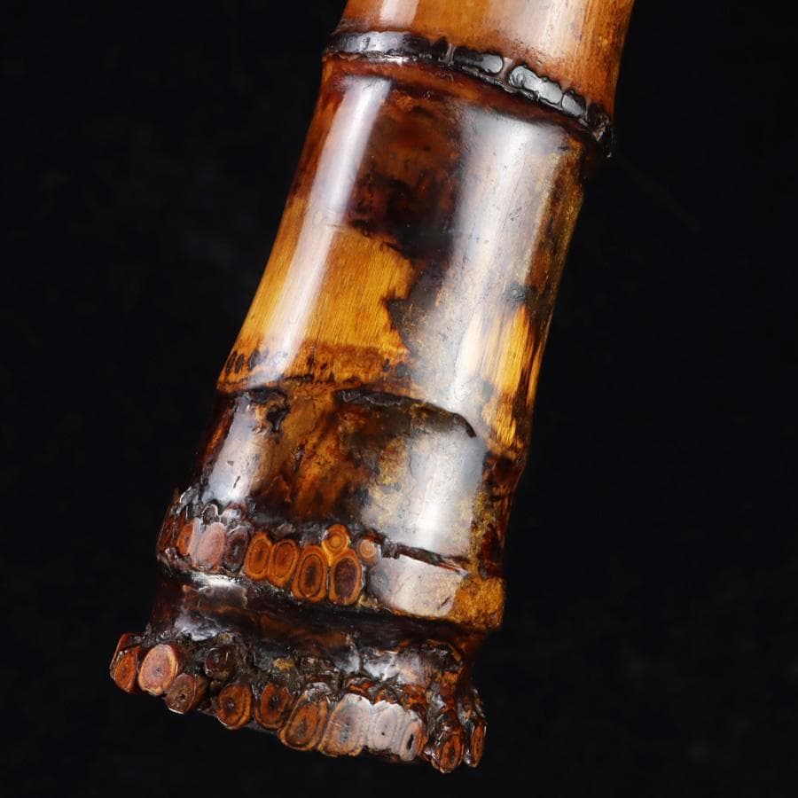 Y3273-3 琴古流 尺八 隆風銘 銀三線 全長48㎝ 竹製 　EE