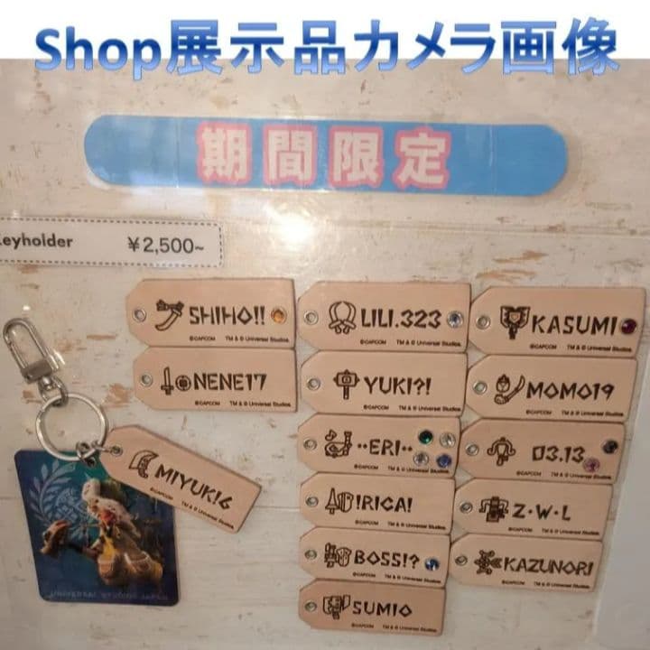 【セット割】USJ期間限定！モンハンワイルズ 名入れレザーキーホルダー