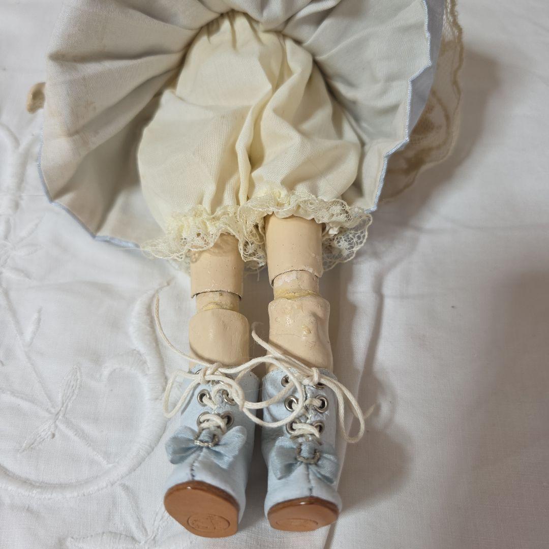 アンティーク　ビスクドール　人形　作家様　シルクドレス　シルクボネ　小さな子