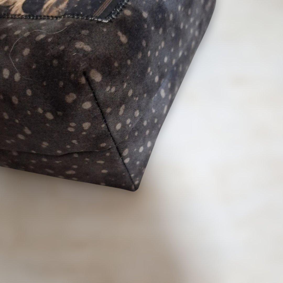 シュガーコテージパネル生地　ハンドメイド　まちなしバッグ　ミニバック布バスケット