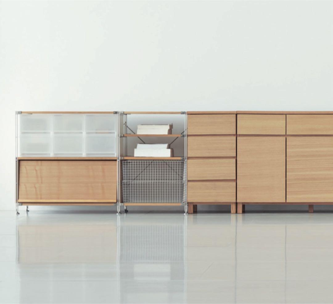 ⭐️美品⭐️オプション２個付⭐️無印良品⭐️ステンレスユニットシェルフ ワイド小