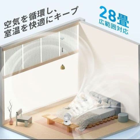 卓上サーキュレーター自動首振り 卓上扇風機 DCモーター 極静穏 節電 衣類乾燥