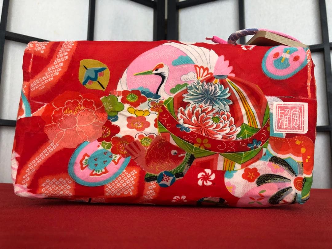 一閑張り　一閑張りバック　正絹古布　　犬張子　狛犬　可愛い