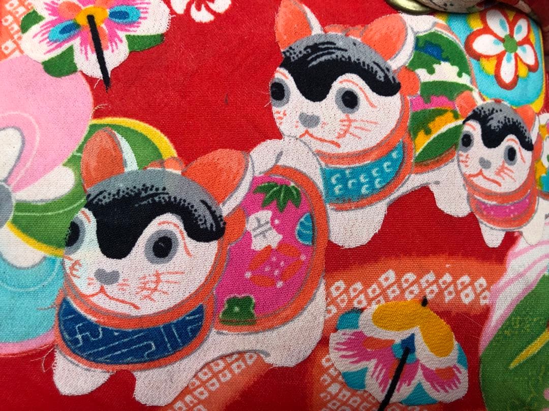 一閑張り　一閑張りバック　正絹古布　　犬張子　狛犬　可愛い