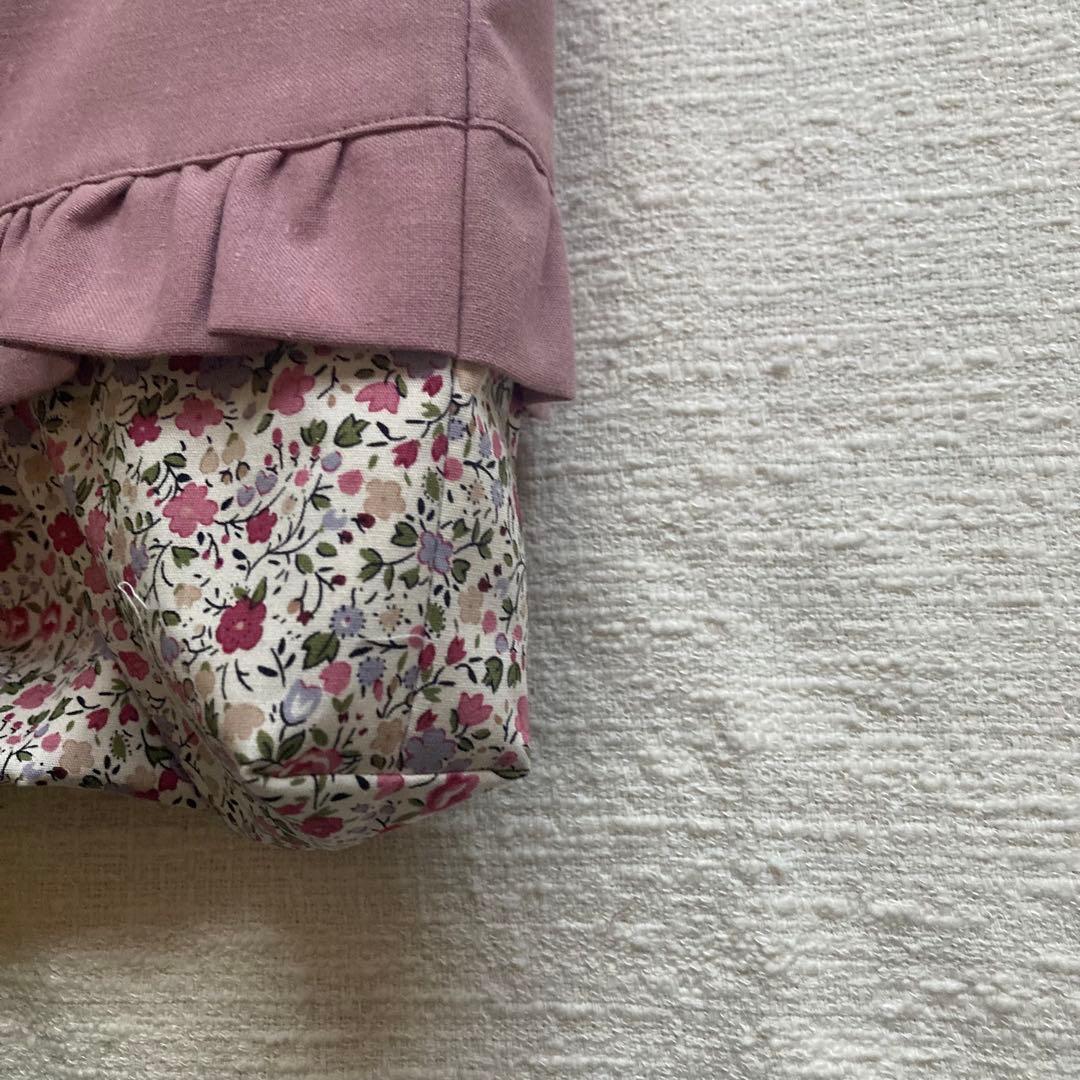 snooo！花柄無地フリルレッスンバッグ+体操服袋+上履き袋ダスティピンク