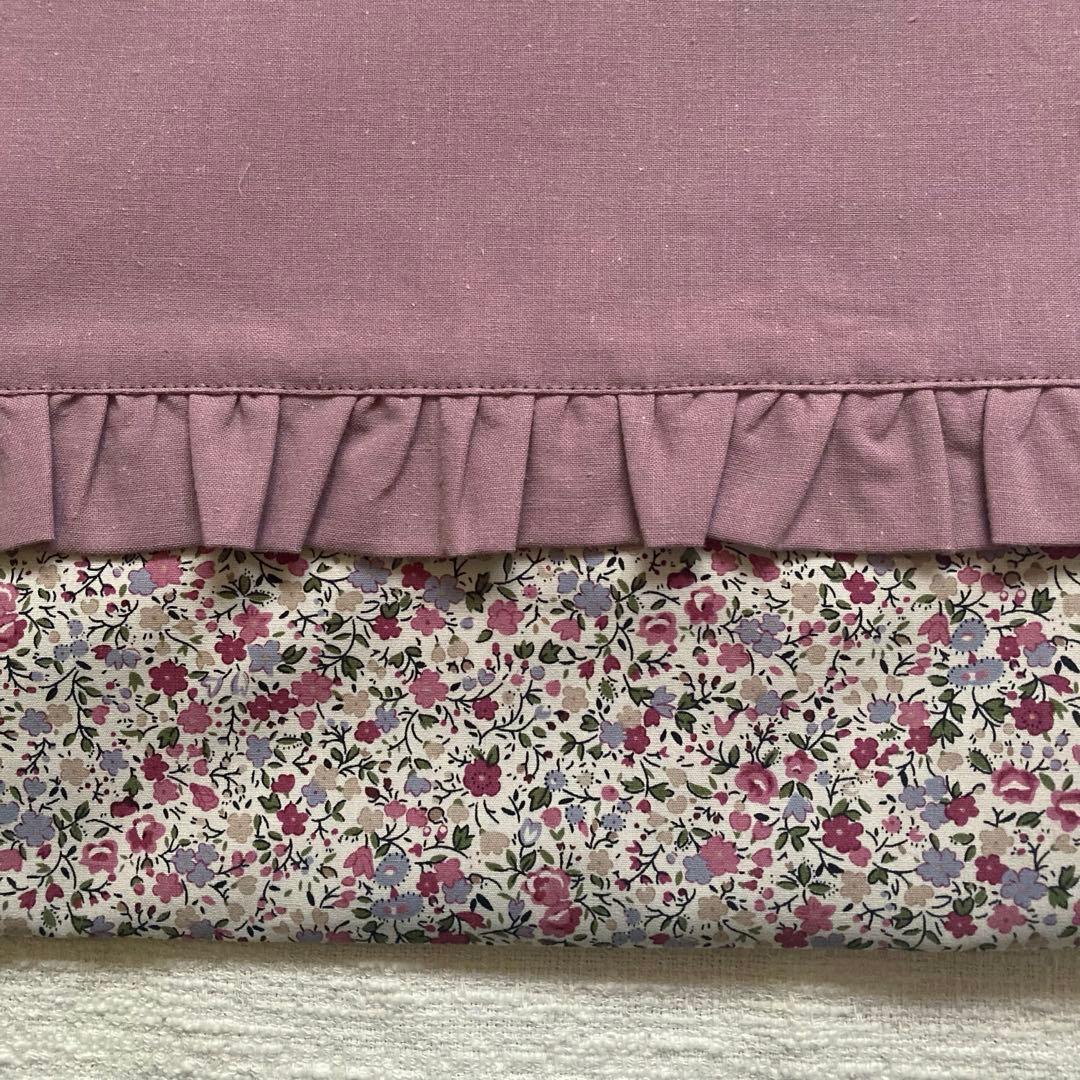 snooo！花柄無地フリルレッスンバッグ+体操服袋+上履き袋ダスティピンク