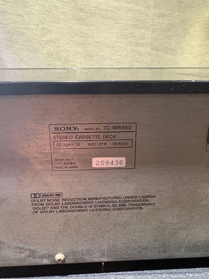 SONY カセットデッキ　TC-WR950