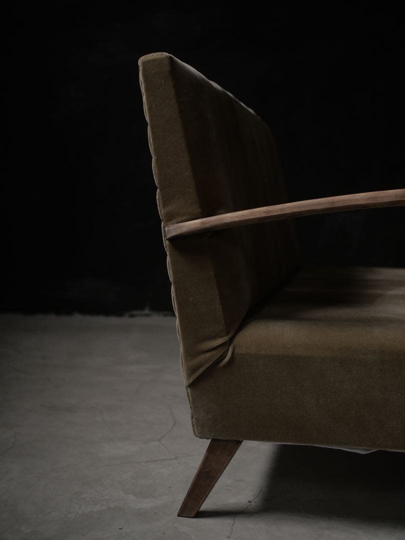 張替え済　ソファ　2人掛けソファ　椅子　古家具　アンティーク昭和レトロ　大正浪漫