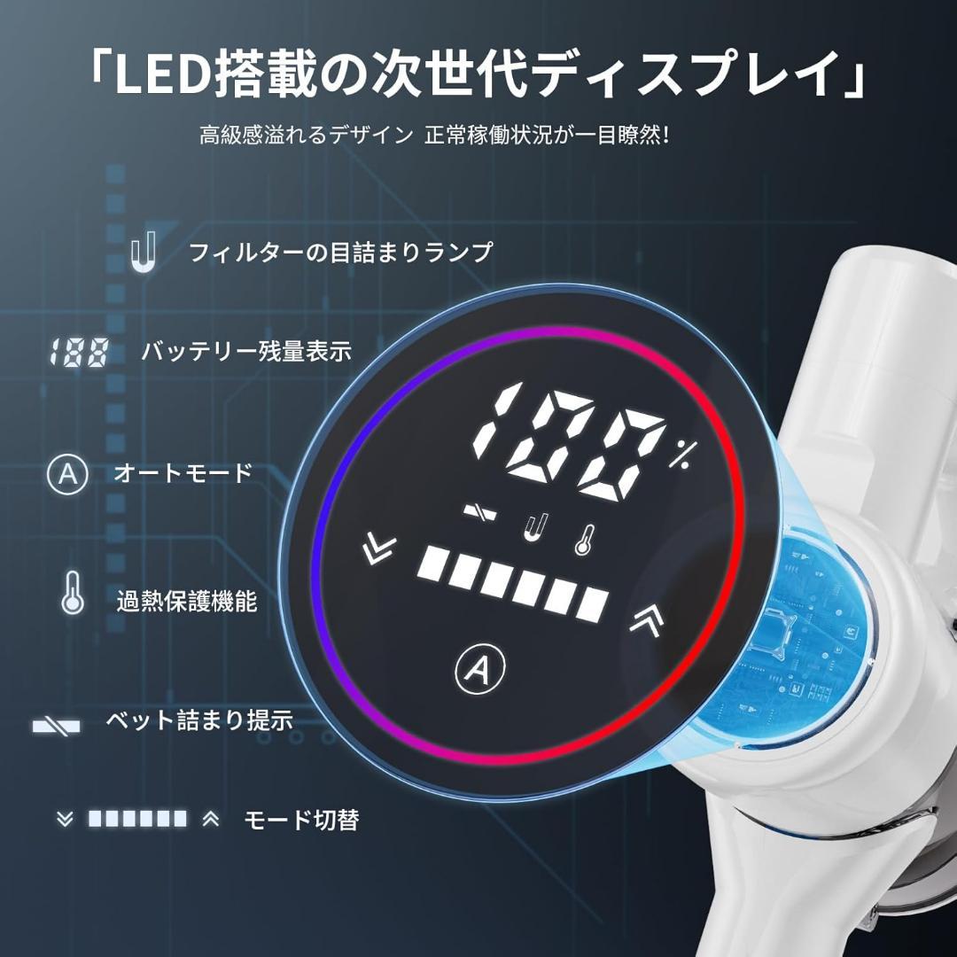 新品✨掃除機 コードレス【2026業界初AIホコリ自動検知!75Kpa 強力吸引