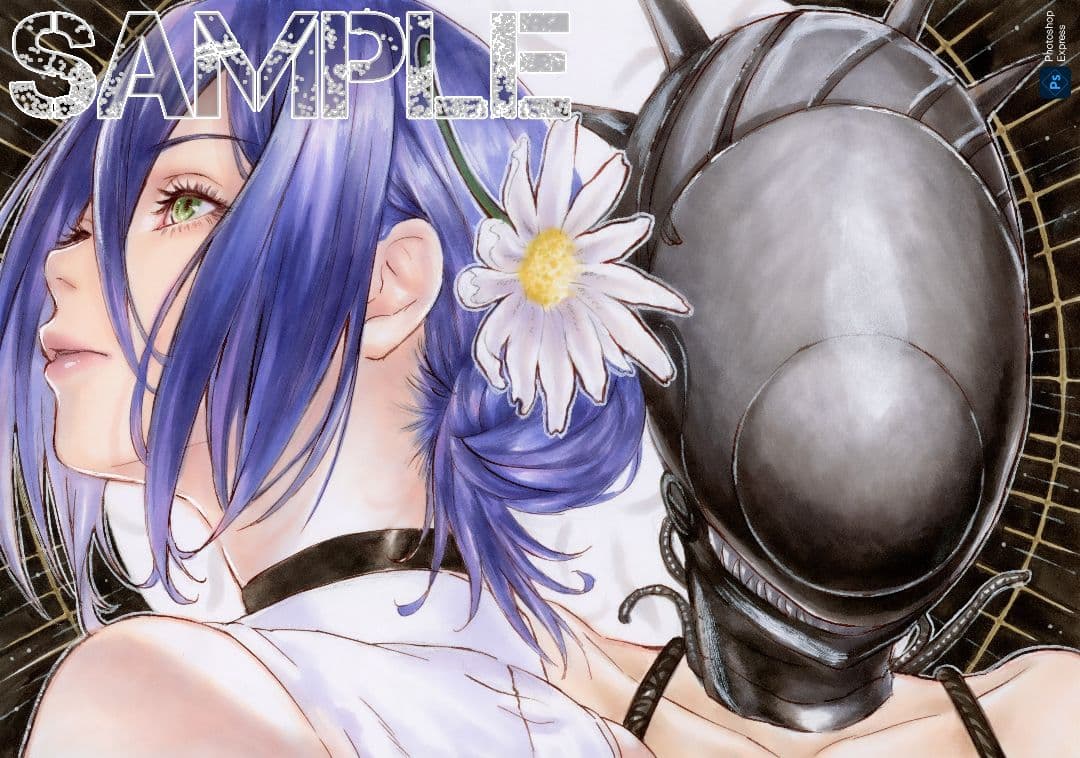 つ*な様 手描きイラスト ファンアート チェンソーマン レゼ A5