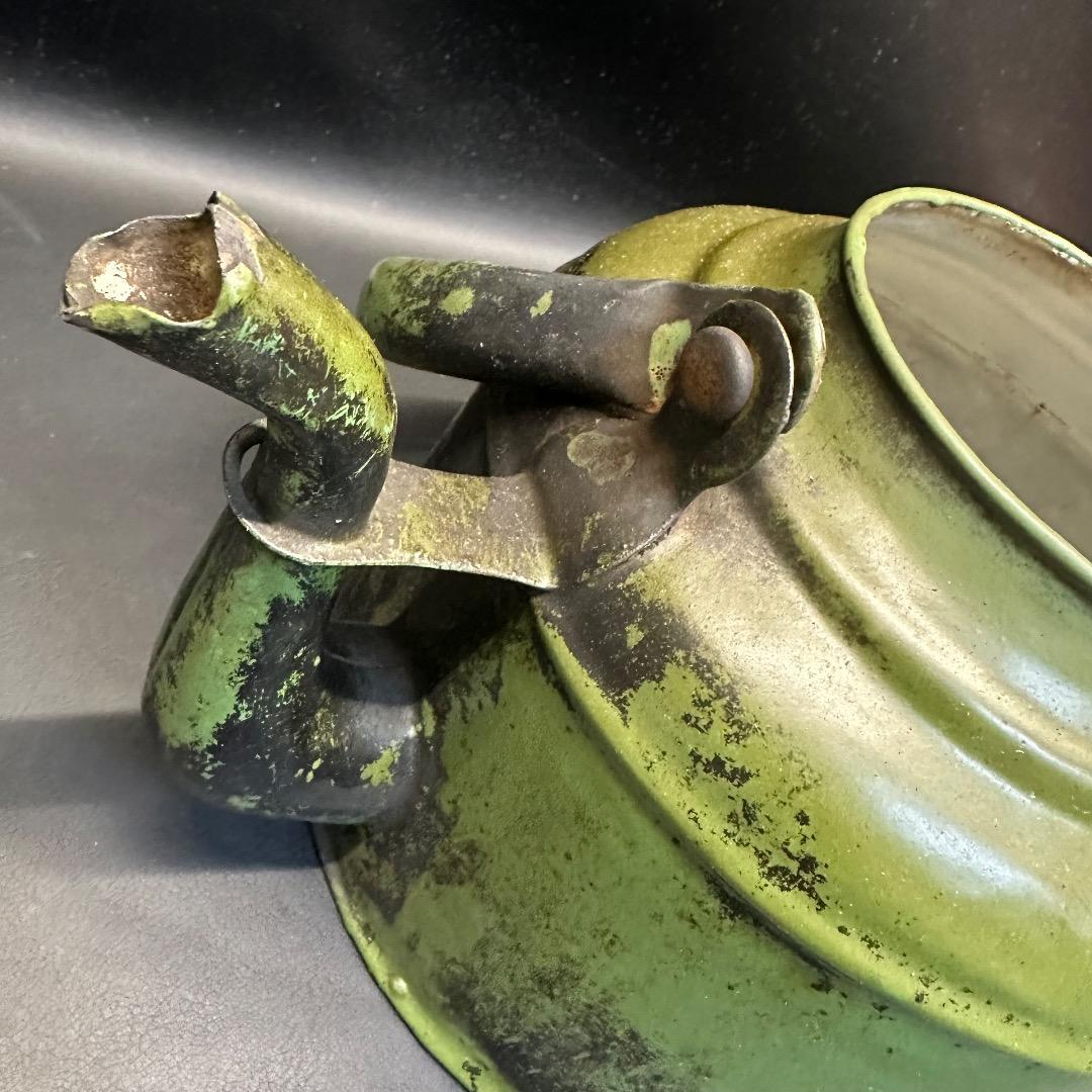 ♡Fc右1011 アンティーク ケトル やかん 昭和レトロ グリーン