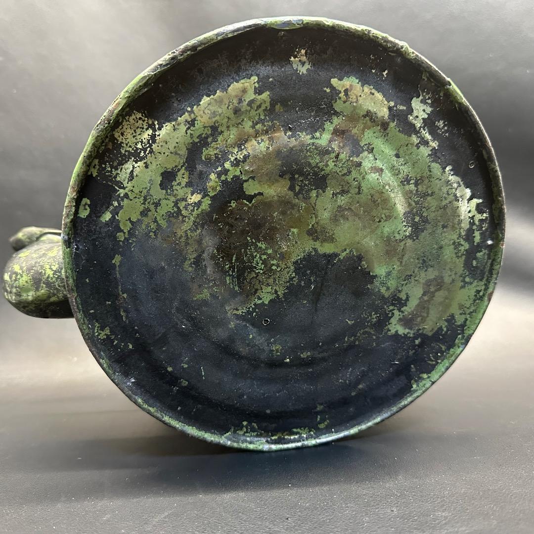 ♡Fc右1011 アンティーク ケトル やかん 昭和レトロ グリーン