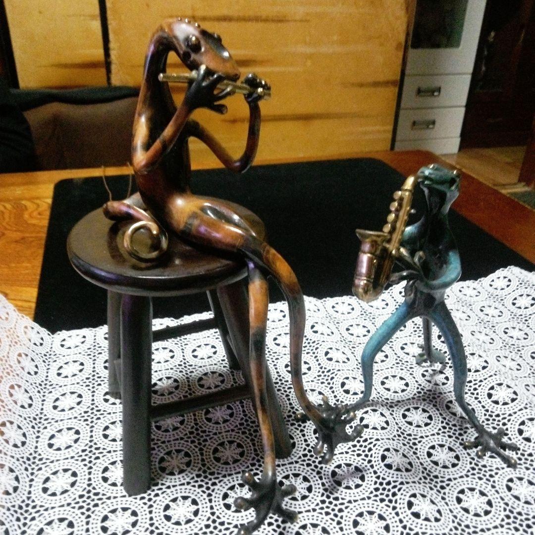音楽を演奏する動物の金属製彫刻 Lisa Rich 1997年製作2000限定品