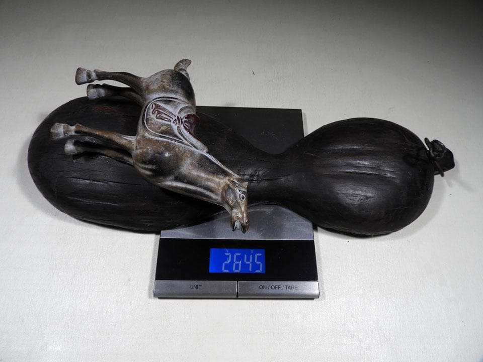 ●来年の干支 午 馬 瓢箪から駒 縁起物 古木の瓢箪 陶器の馬 壁掛け 縦47㎝