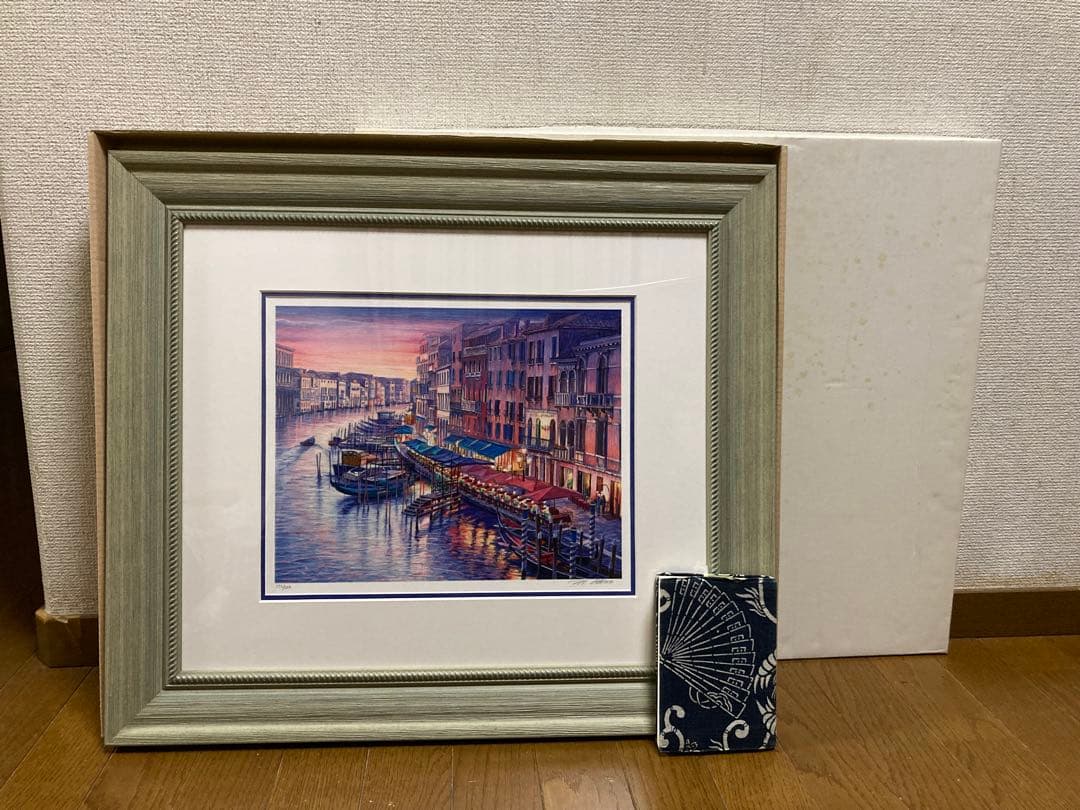 版画 ジクレー イタリア ベニス ベネチア風景画【オオノマユミ】サイン 美品