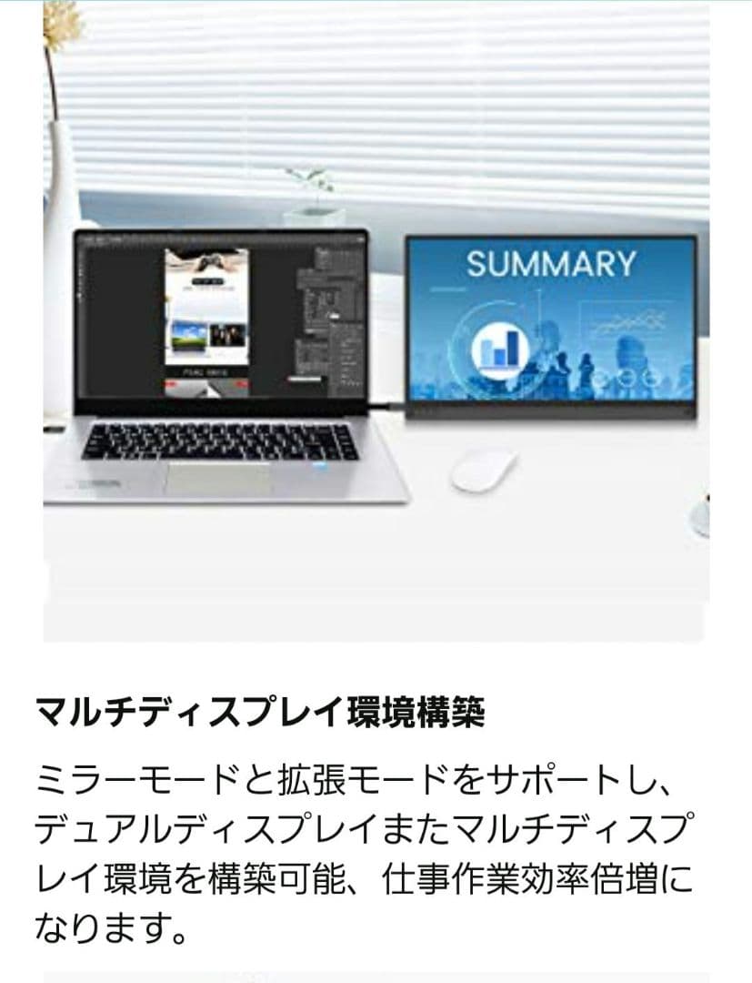 モバイルモニター マルチディスプレイ ポータブル 15.6インチ
