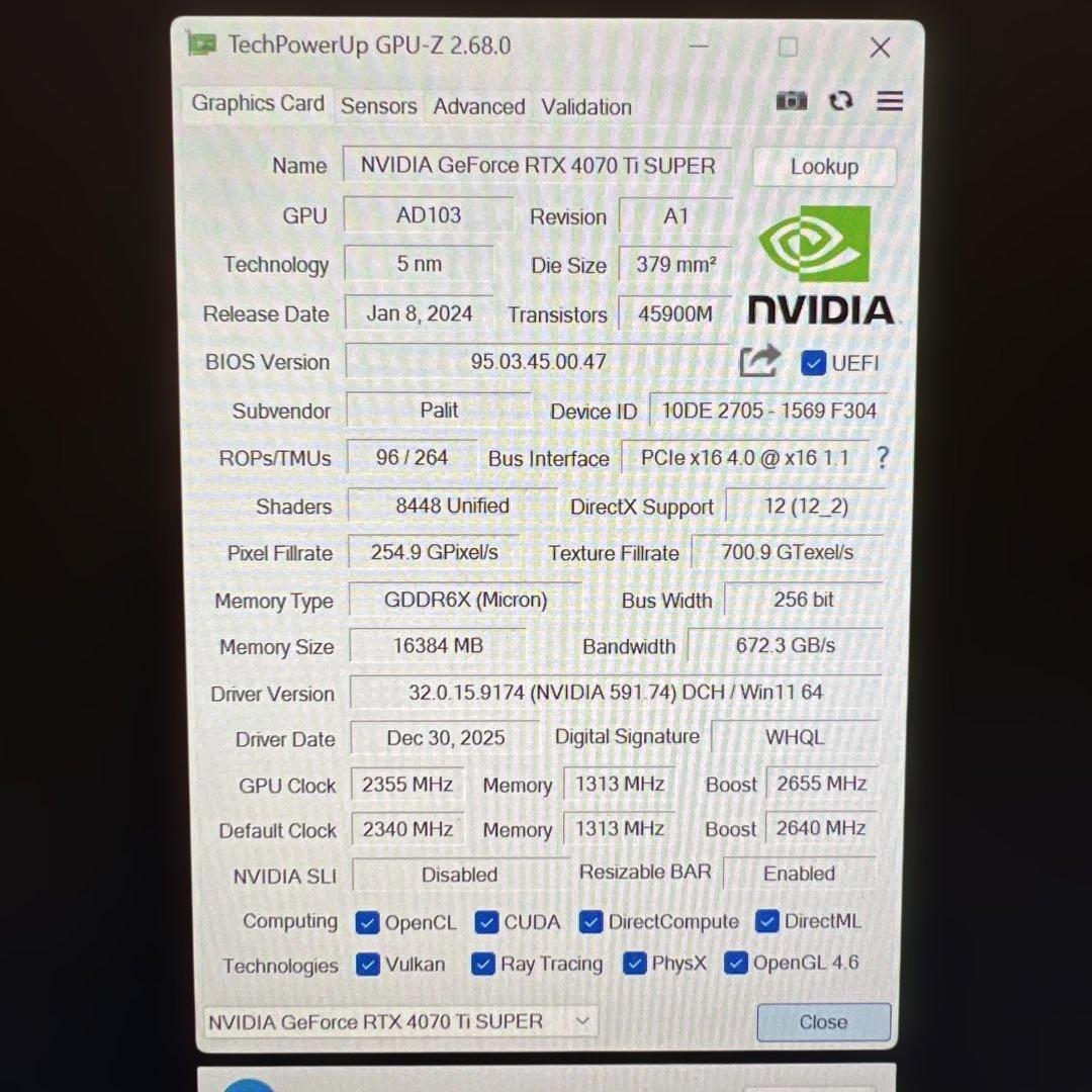 グラフィックボード・グラボ・ビデオカード PALIT GEFORCE RTX4070Ti SUPER 16GB