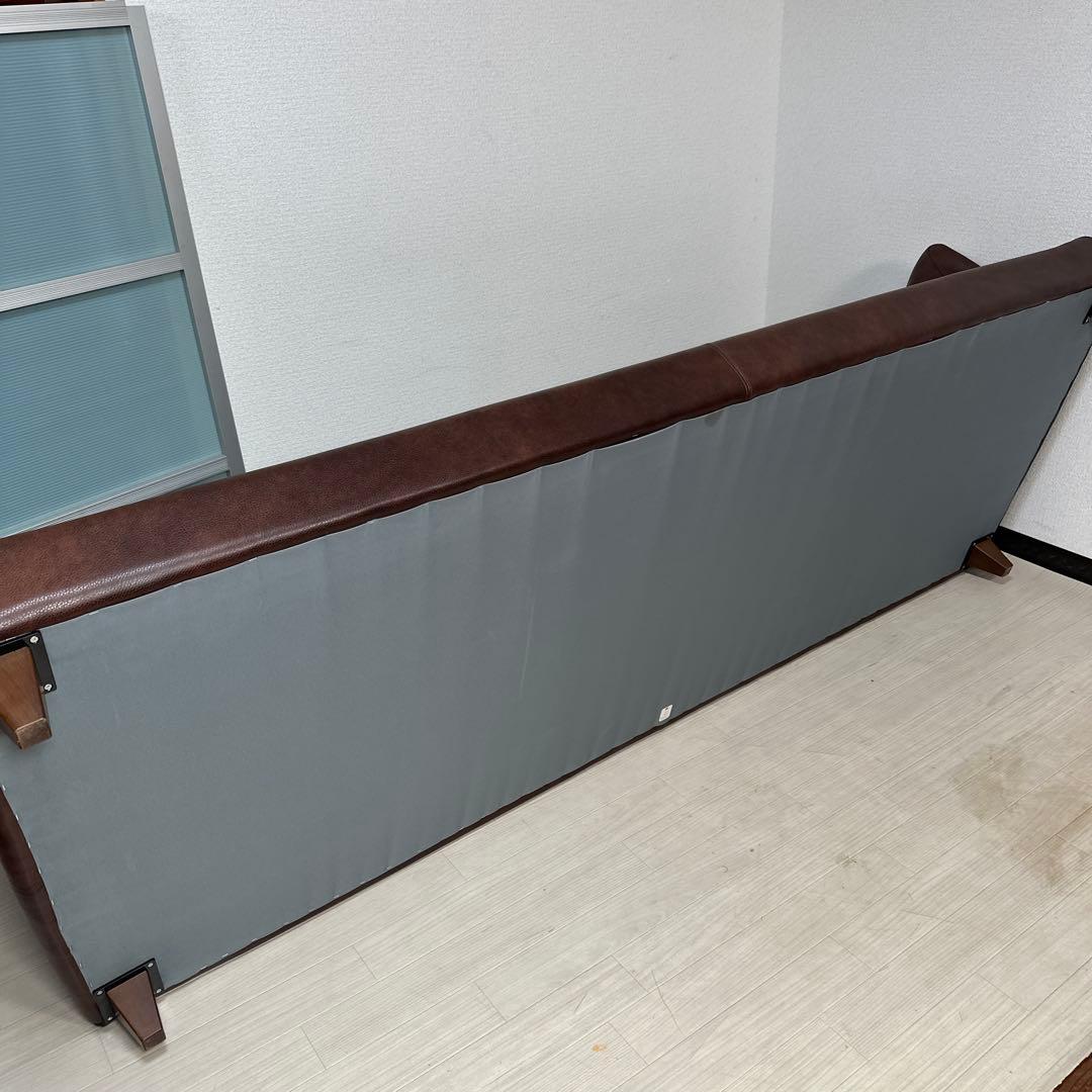 【展示品】Ritzwell Arles/アルル 総本革 角脚 トリプルソファ