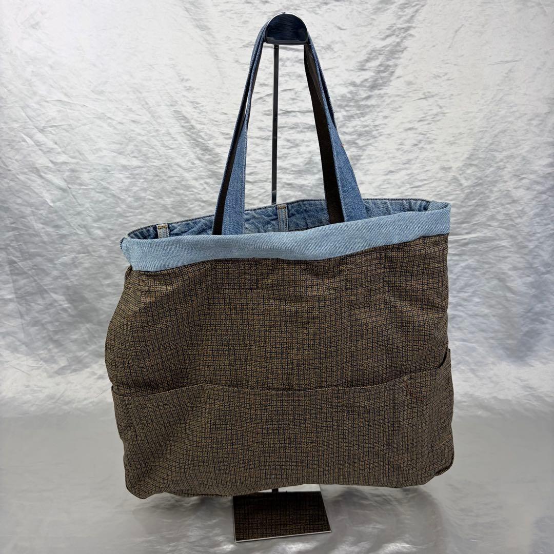 新品未使用　デニムパッチワークトートバッグ　ハンドメイド