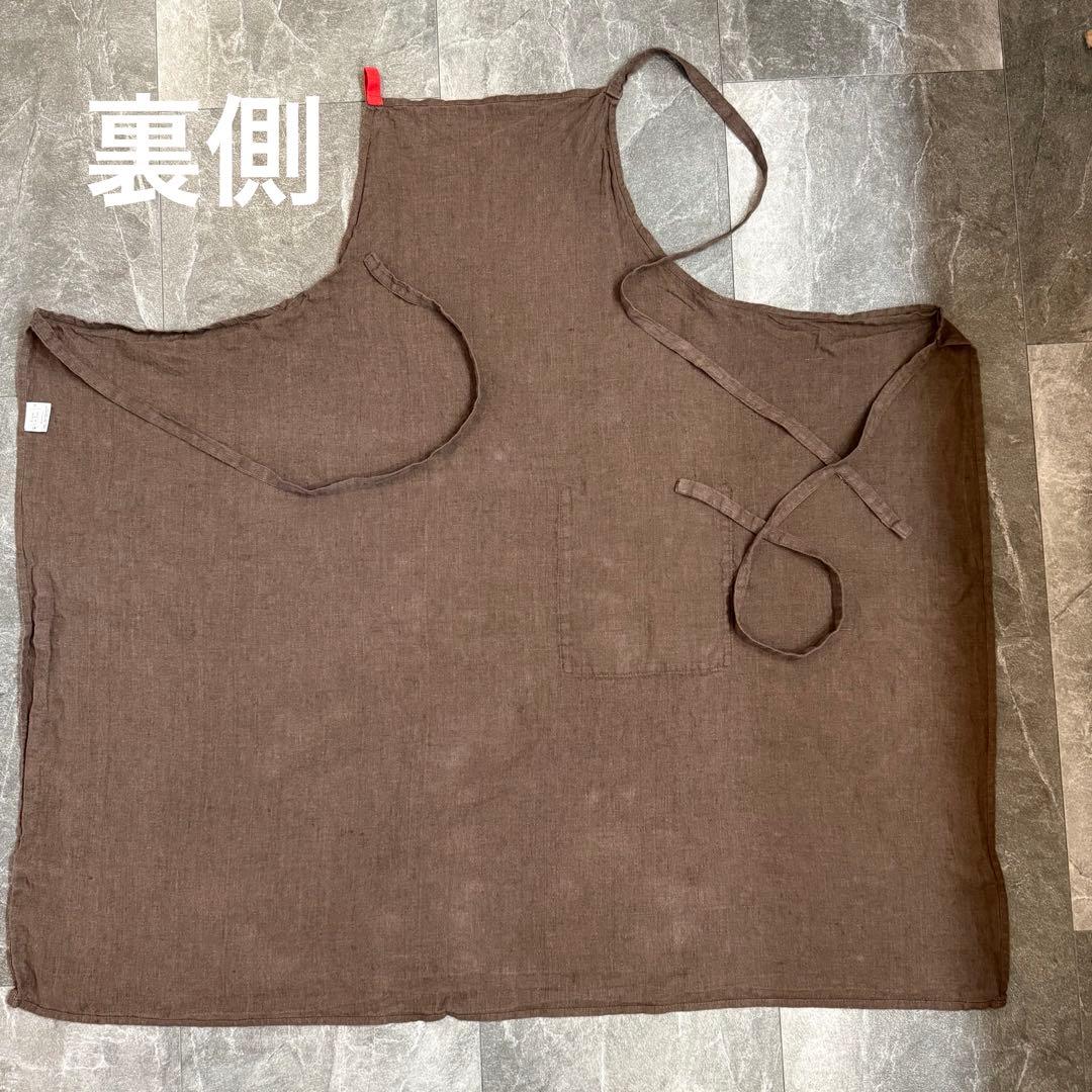 リーノエリーナ lino e lina エプロン カカオ ブラウン 麻100％